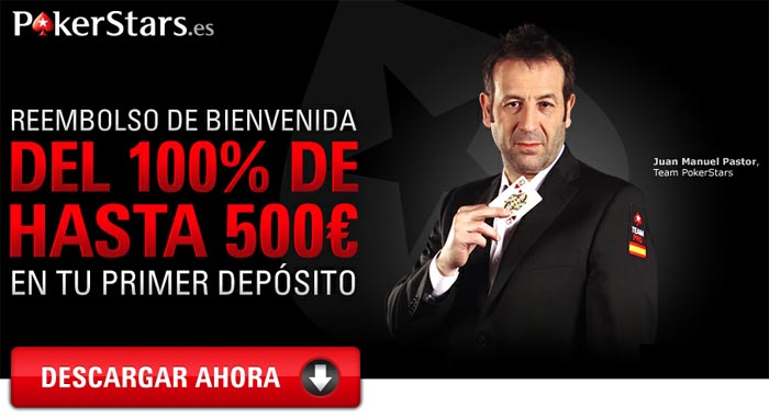 PokerStars te da 500 euros como bono de bienvenida si te registras para empezar a jugar poker en la sala